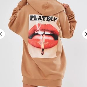Tan Nude Playboy X Missguided Hoodie 